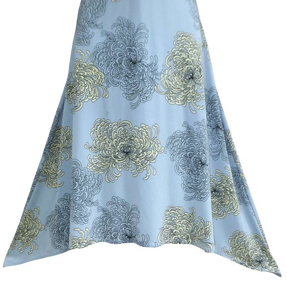 Vintage 90s Y2K BCBG Sweetheart Midi Dress Floral Pale Blue Knit Sharkbite Hem M - Picture 4 of 7